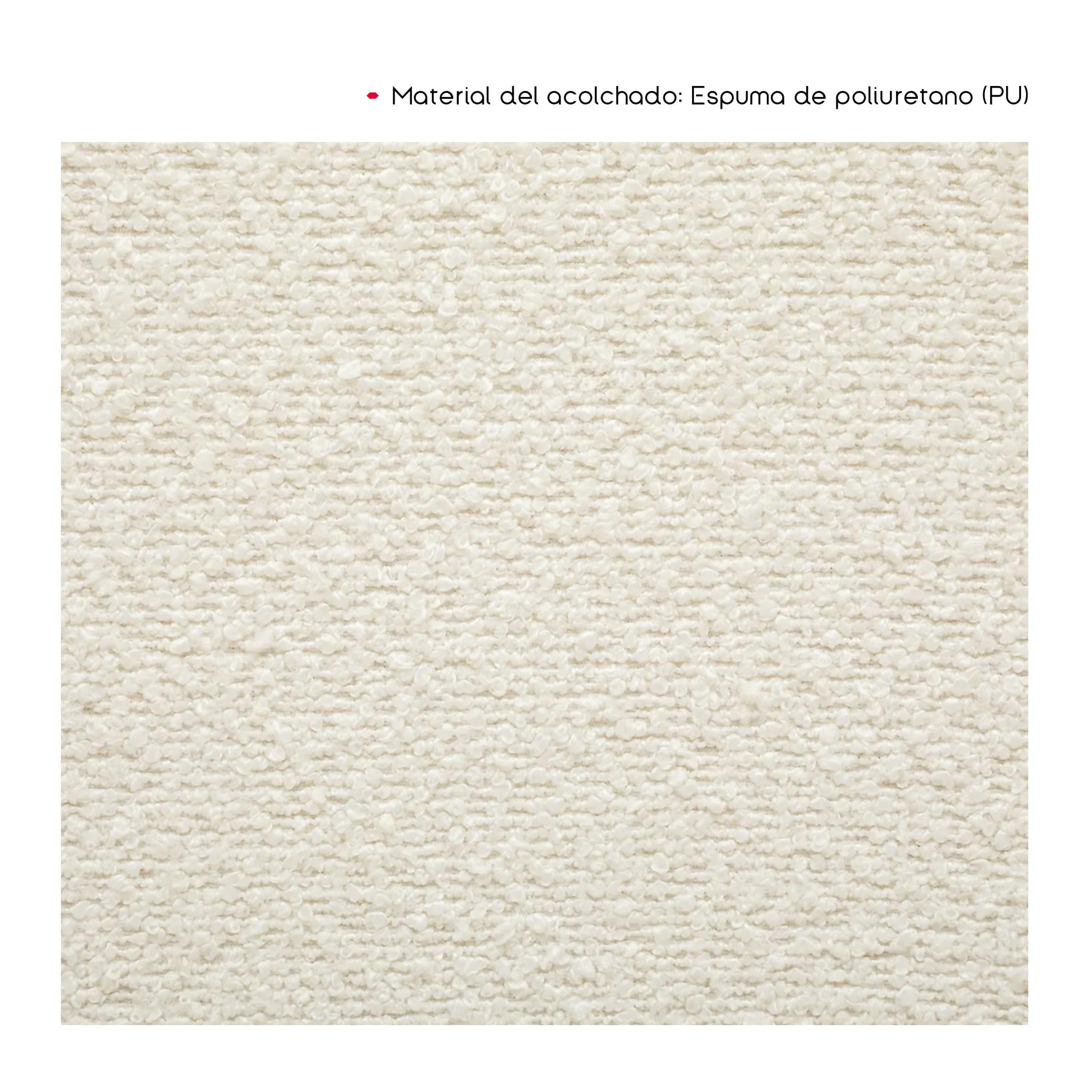 TIENDA EURASIA – Puff Asiento Borrego | Material Estructura Pino, Panel de Contrachapado y Material del Acolchado Espuma de Poliuretano (PU) | Medidas 43x41x35.5 cm | Color Blanco