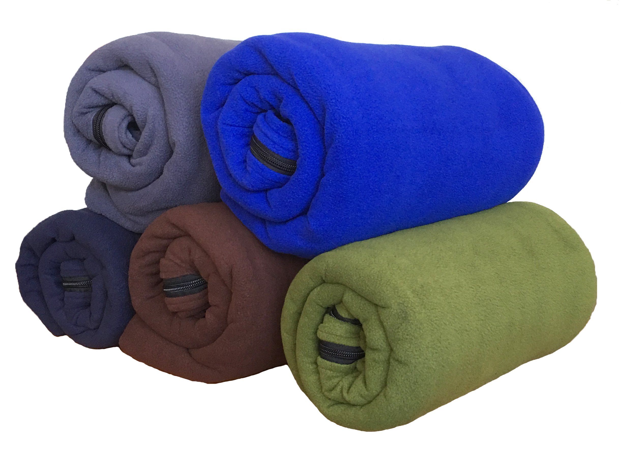 Microfiber Fleece Zippered Sleeping Bag Liner or Blanket - Warm Cozy Inner Sheet for Outdoor and Home with Carry Storage Bag