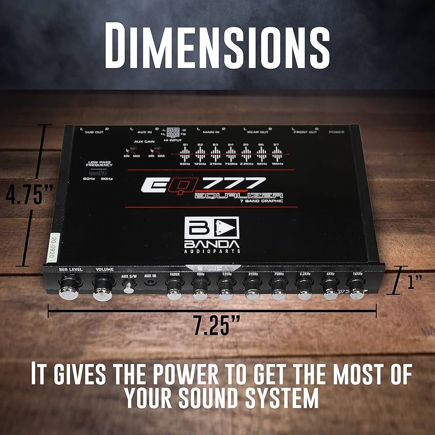 BANDA EQ777 7-Band Car Audio Graphic Equalizer - Half Din
