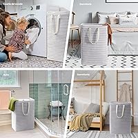 Vista 7 de Lifewit Paquete de 2 Cestas de Ropa Grandes Plegables, Cestas de Lavandería Independientes Impermeables con Asas de Fácil Transporte para Cuarto