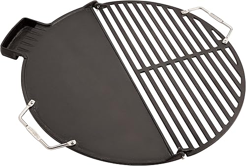 Cuisinart CHA-830 Cleanburn - Plancha y parrilla para fogata, hierro fundido pre-sazonado