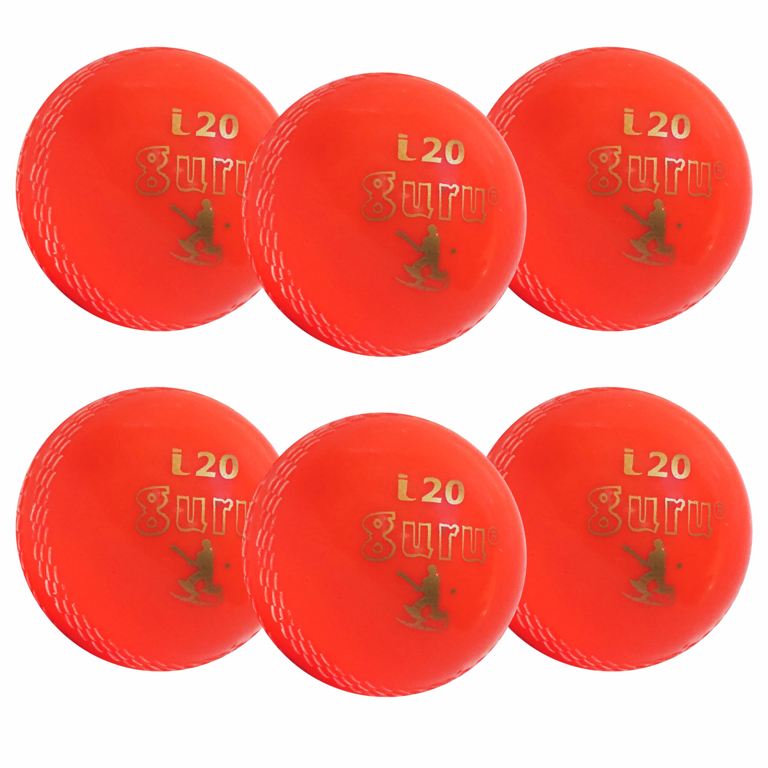 guru Wind Ball, i-20 Cricket Ball Set Made of PVC, 95-105g Weight for Tournament or Gully Sports (Pack of 6)-image-6