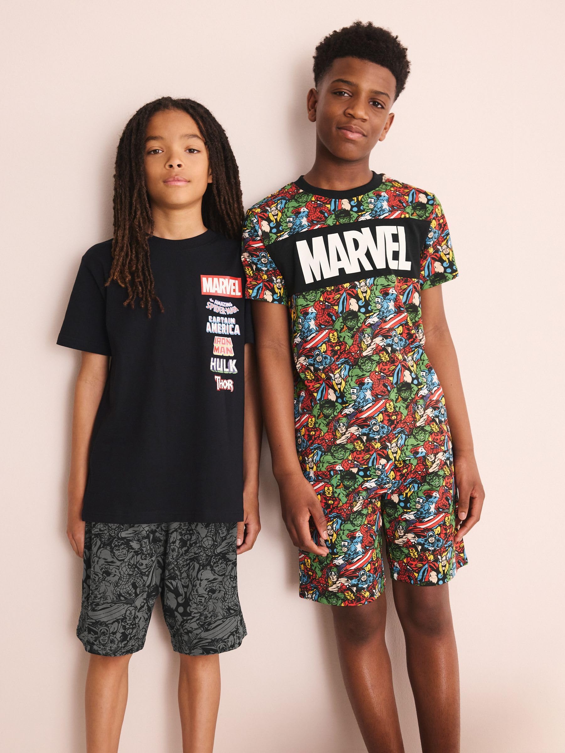 NEXT Jungen Marvel Kurze Schlafanzüge, 2er-Pack