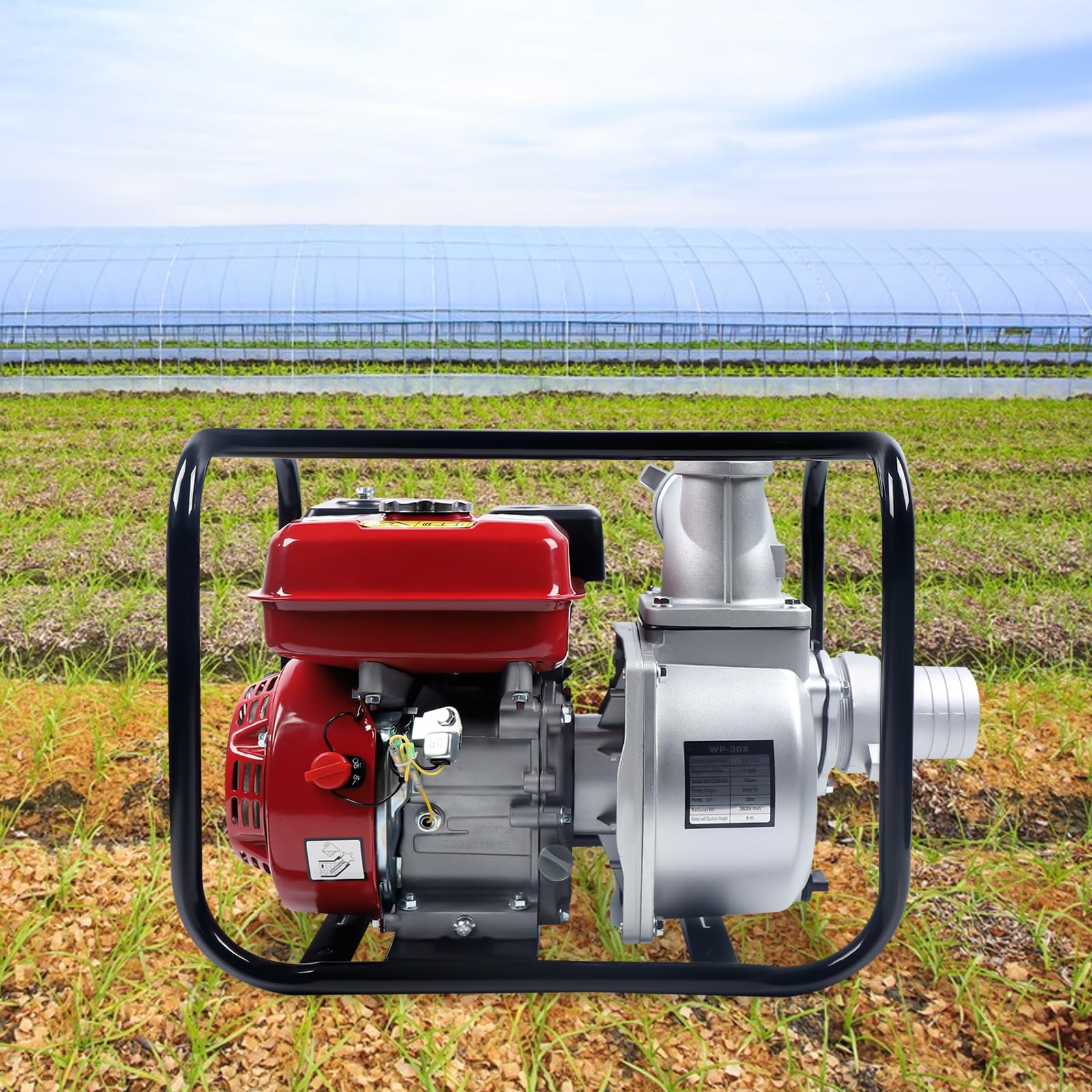 3" Benzin Wasserpumpe 7.5hp Motorpumpe 60m³/H Abwasserpumpe Bewässerungspumpe Für Die Landwirtschaftliche Bewässerung, Die Reinigung Von Wasser, Die Behandlung Von Industrieabwässern