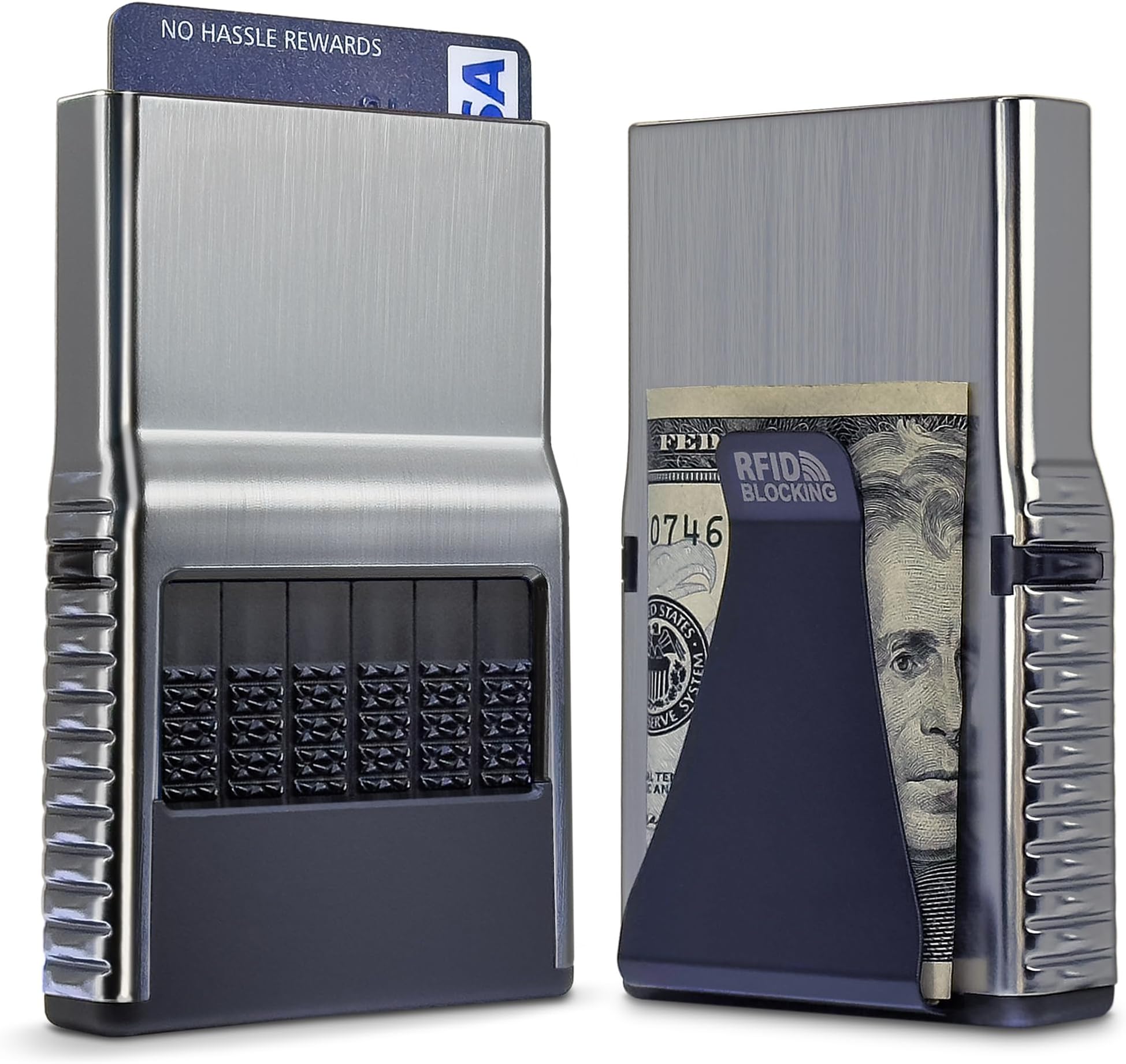 ACM 2.0 Wallet with Cash Clip, Individual Card Selection, Scratch and Damage Free Card Protection, RFID Blocking Wallet for Men and Women (Chrome Silver)