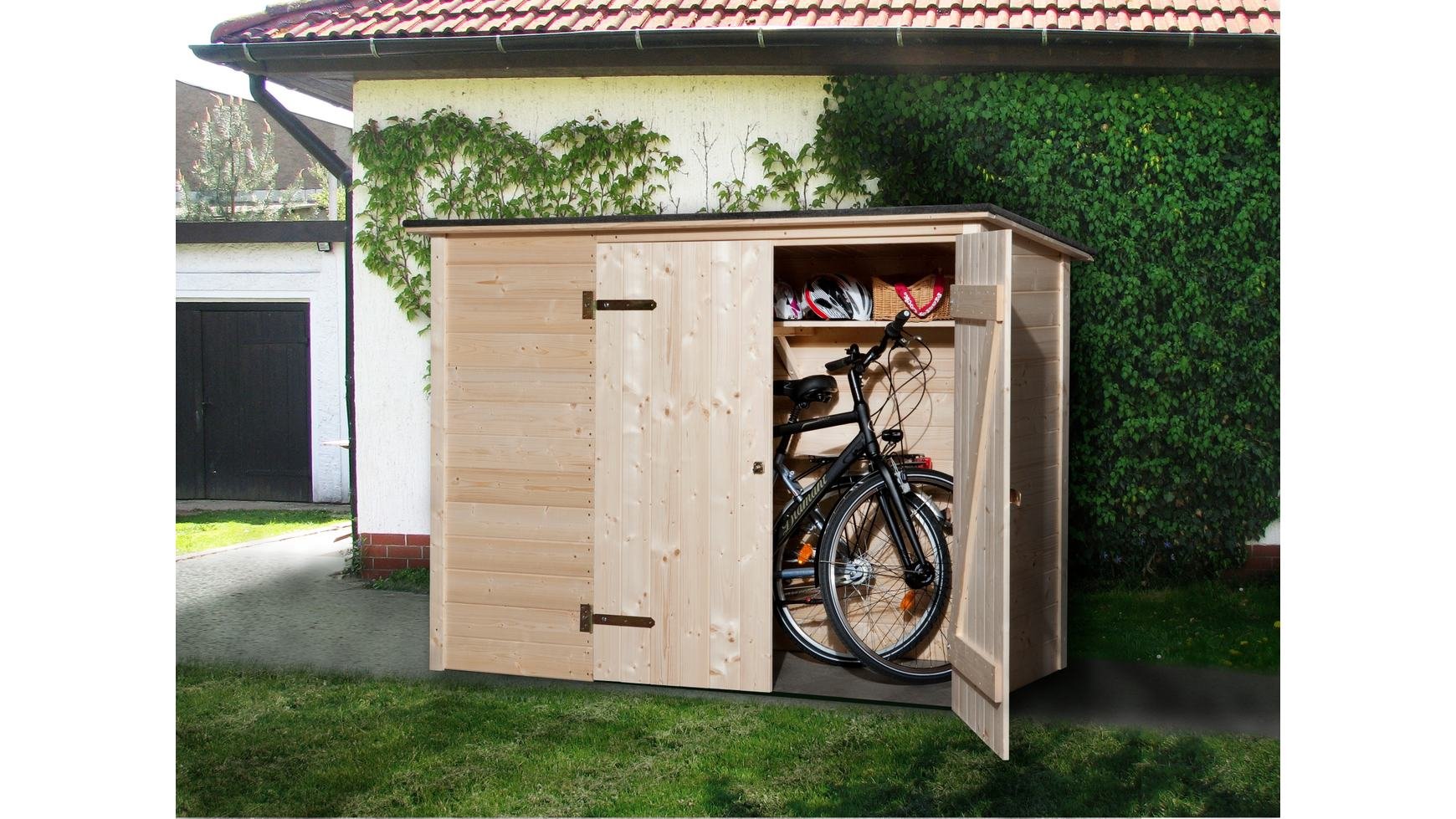 Weka Mehrzweckbox, Fahrrad- und Mülltonnenbox, natur, 219 x 100 x 151 cm