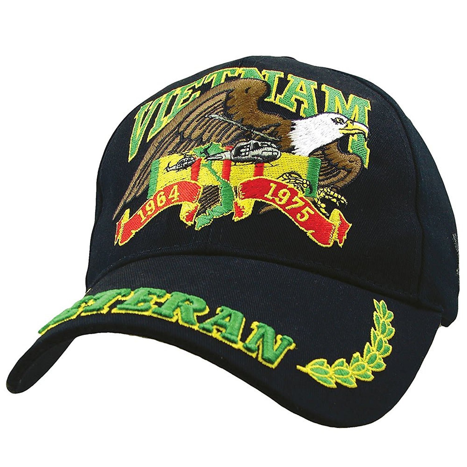 Vietnam Veteran Eagle Low Profile Cap, Black, Adjustable
