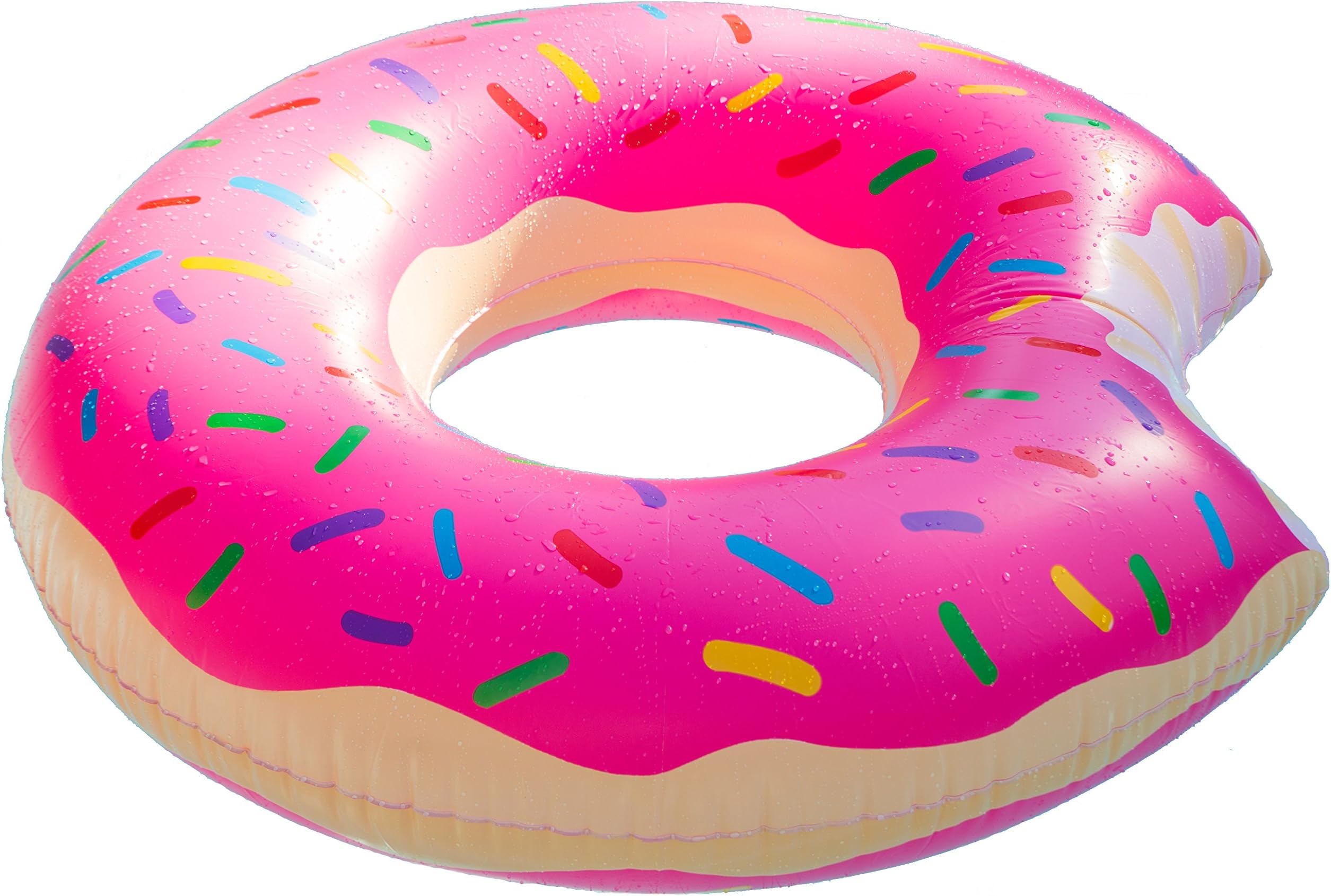 Giant Inflatable Pink Donut Pool Float - 48 inches (4 Feet) Best Doughnut Raft Inner Tube for Cool Party Lounge Floatie Beach Lake Swim Swimming