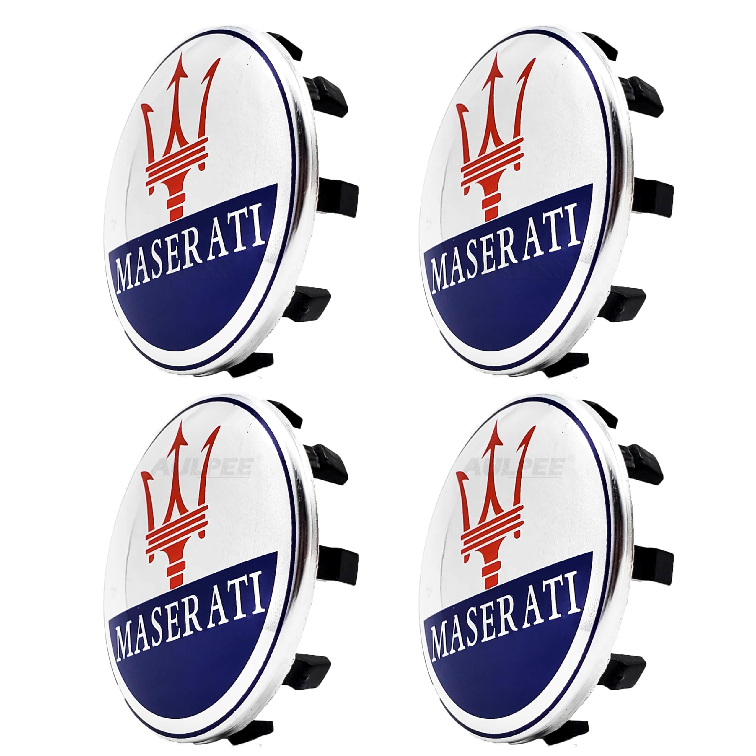 Wheel Hub Center Cap Center Logo Emblem Hub Cover 60mm ABS Material Compatible with Mesertatti Accessories (Maser Blue Red)