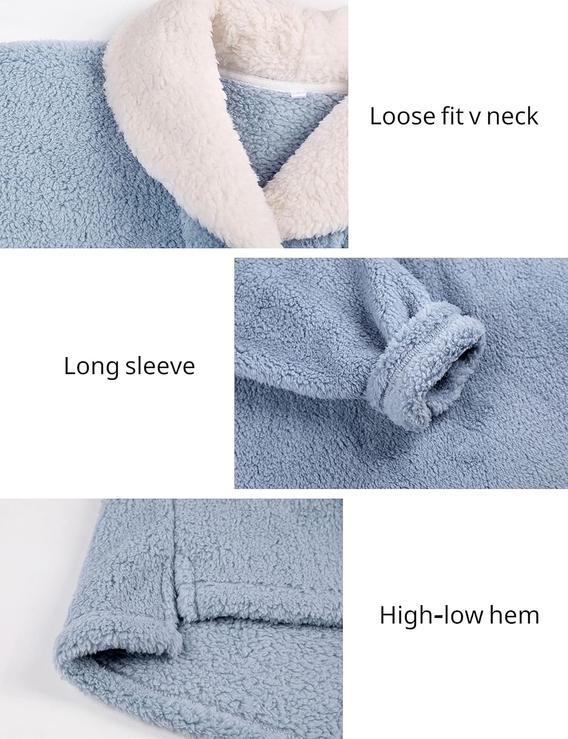 Tanming Womens Fluffy Pajamas Set Fleece Pullover Pants Plush Loungewear Sleepwear - Image 4