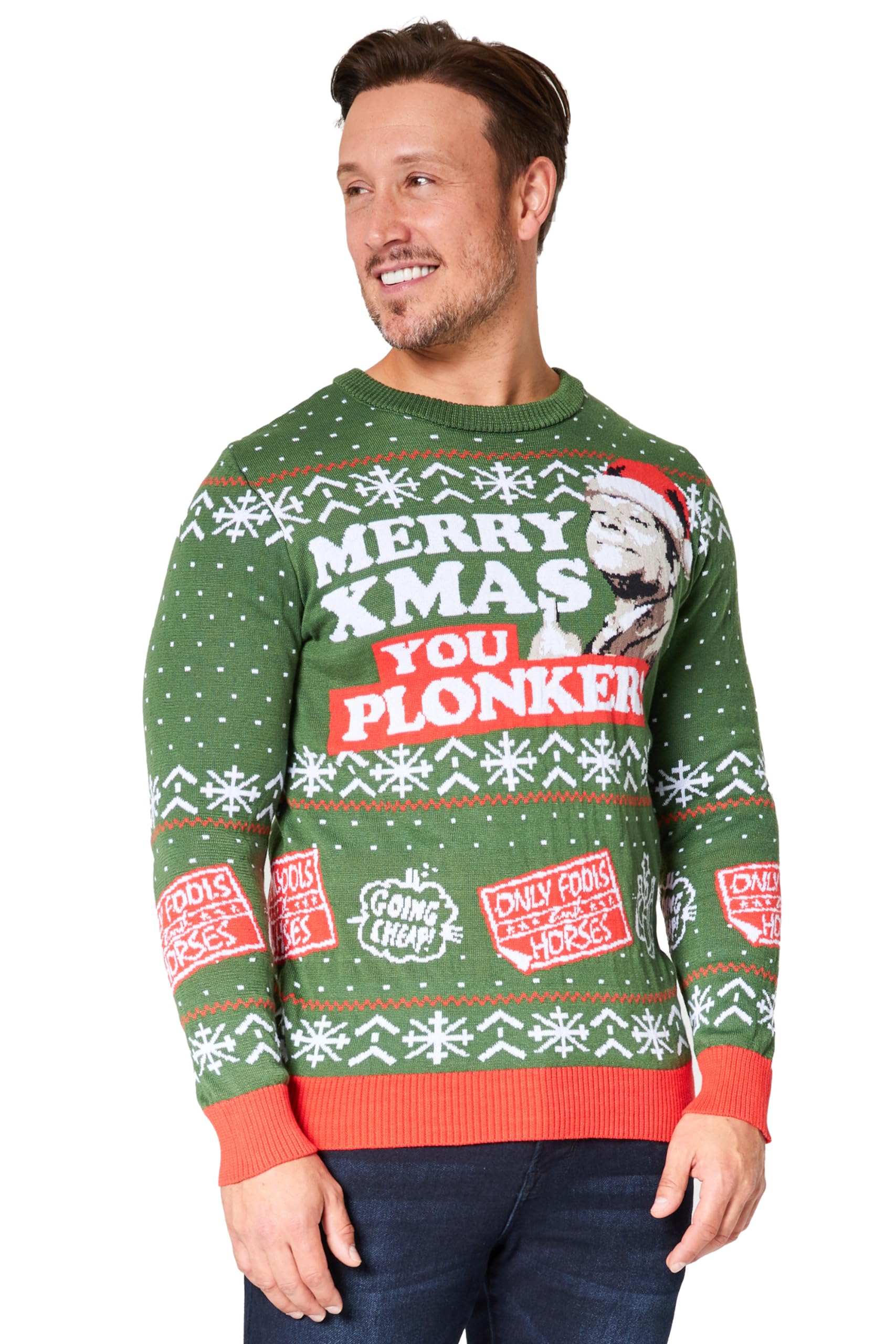 Only Fools and Horses Christmas Jumper for Men - Warm Cosy Funny Xmas Jumper - Sizes M-2XL Official Merch - Gifts for Him (M, Green)