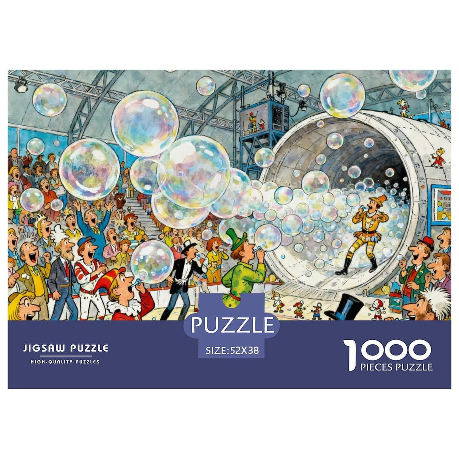 Bubble Blowing Contest Wooden Jigsaw Puzzle Waterproof 1000 Piece Puzzles for Adults Challenging And Brainteasing Educational Games