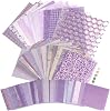 141 Sheets Textured Scrapbook Paper & Mesh Fabric Assorted Set with 5 Button, 3 Size Mixed Purple Shades Scrapbooking Collage Paper, Special Decorative Craft Paper for Junk Journal Supplies