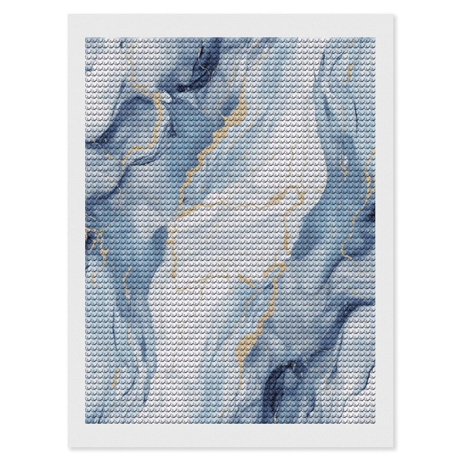 FekiLoot White Blue Marble Diamond Art Kits for Adults Diamond Painting Kits for Beginners DIY Diamond Art Kits Round Full Drill Diamond Dot Gem Painting for Home Wall Decor Gift 12"x16"