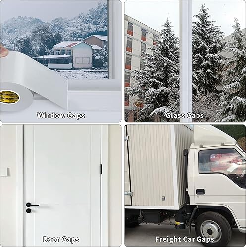 Miniatura 7 de MILEQEE Cinta de sellado de ventana de conducto de tela para invierno, 2.75 pulgadas x 66 pies, cinta aislante de sellado para puerta, cinta de