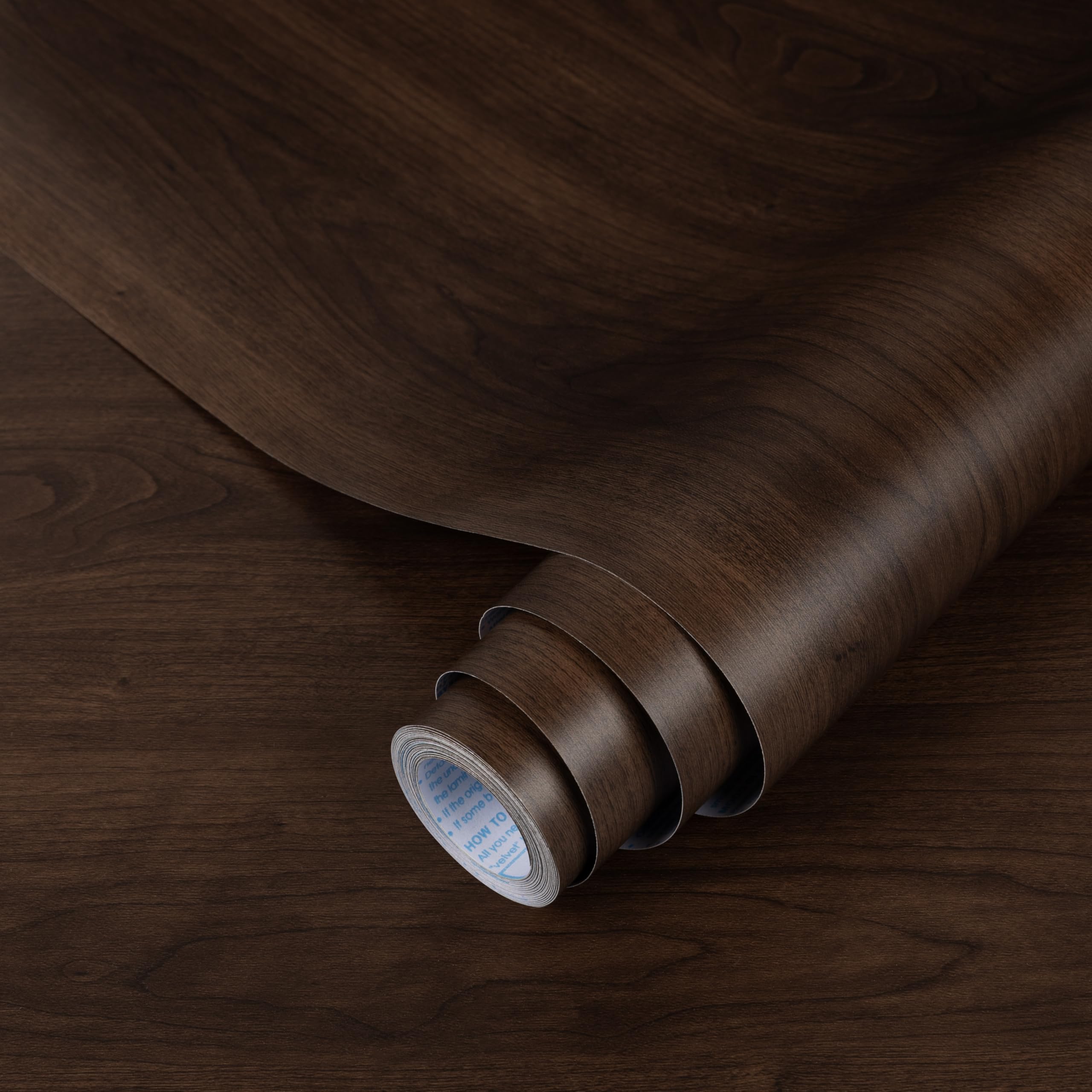 Hode Sticky Back Plastic Roll Dark Wood Effect Vinyl Wrap Wallpaper