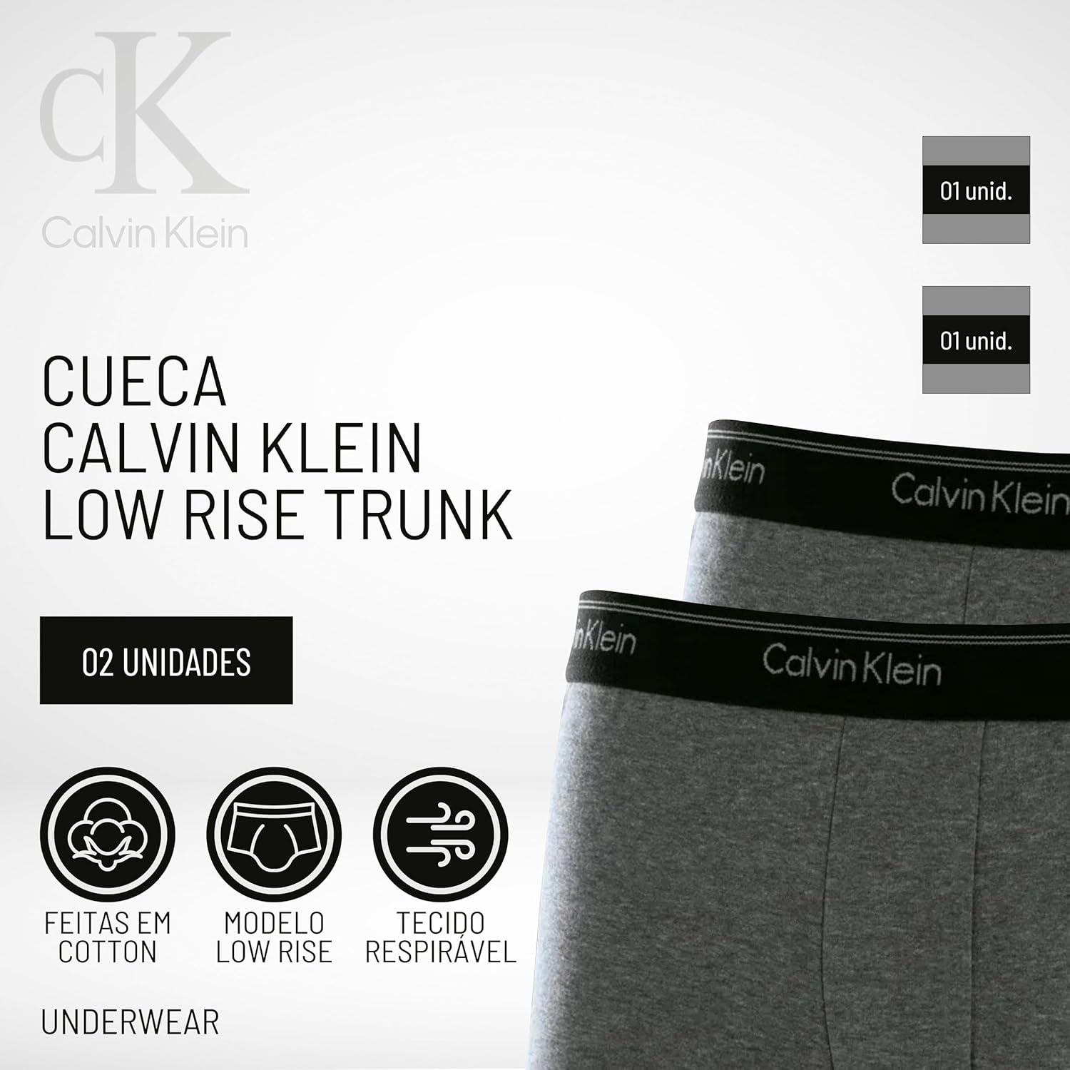 Kit 2 Cuecas Calvin Klein Low Rise Trunk Boxer Cotton em promoção! Veja a oferta e mais achadinhos de Moda íntima 2 Hoje é o melhor dia para comprar Kit 2 Cuecas Calvin Klein Low Rise Trunk Boxer Cotton com aquele preço maroto! Promoção! Aproveite a oferta! 2