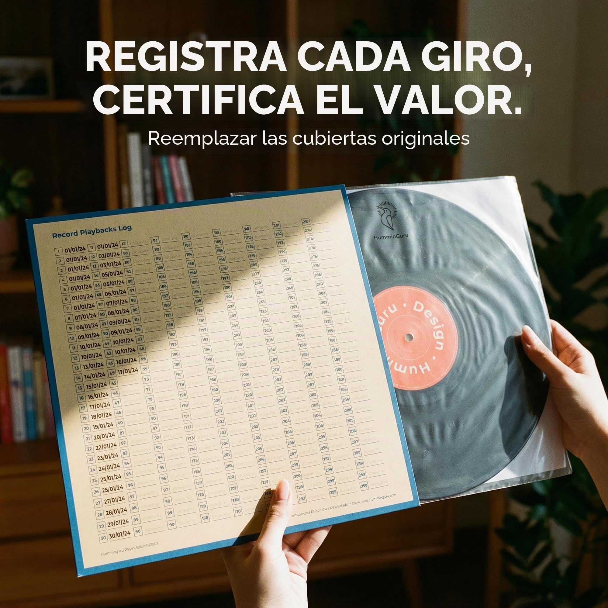 HumminGuru Fundas para Discos de Vinilo de 12 Pulgadas, Cartón de 400 g/m², Fundas de Cartón en Blanco para Reemplazar la Carátula del Disco, 5LB, Paquete de 25 Unidades (Cubiertas de Discos, 12")