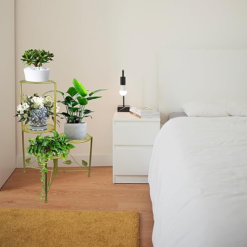 Miniatura 7 de Soporte para plantas para interiores y exteriores, 34 niveles de 30 pulgadas de alto, estantes de metal para macetas, organizador de plantas