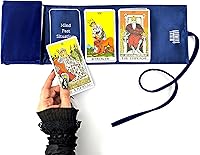 Vista 10 de Witchy Cauldron Tarot Wrap, almacenamiento de tarot satinado y tela, soporte de almacenamiento de cubierta, tarot Spread - negro