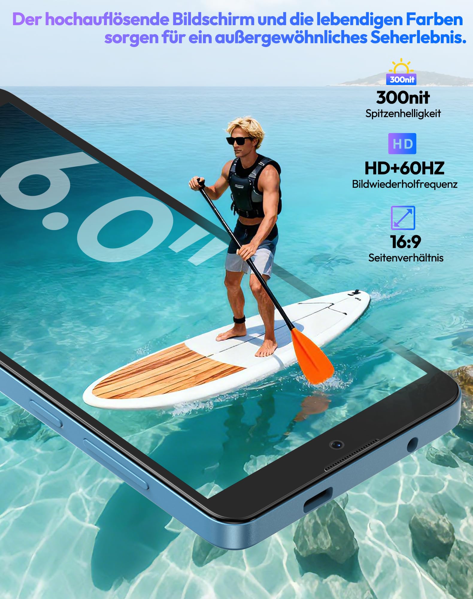 XGODY X33 Smartphone Ohne Vertrag, 6 Zoll 4G Dual SIM Günstig Handy, Octa-Core, Android 15 Go, 3GB+32GB/128GB Erweiterbar, 8MP+5MP Kamera, Face ID, GPS, Blau