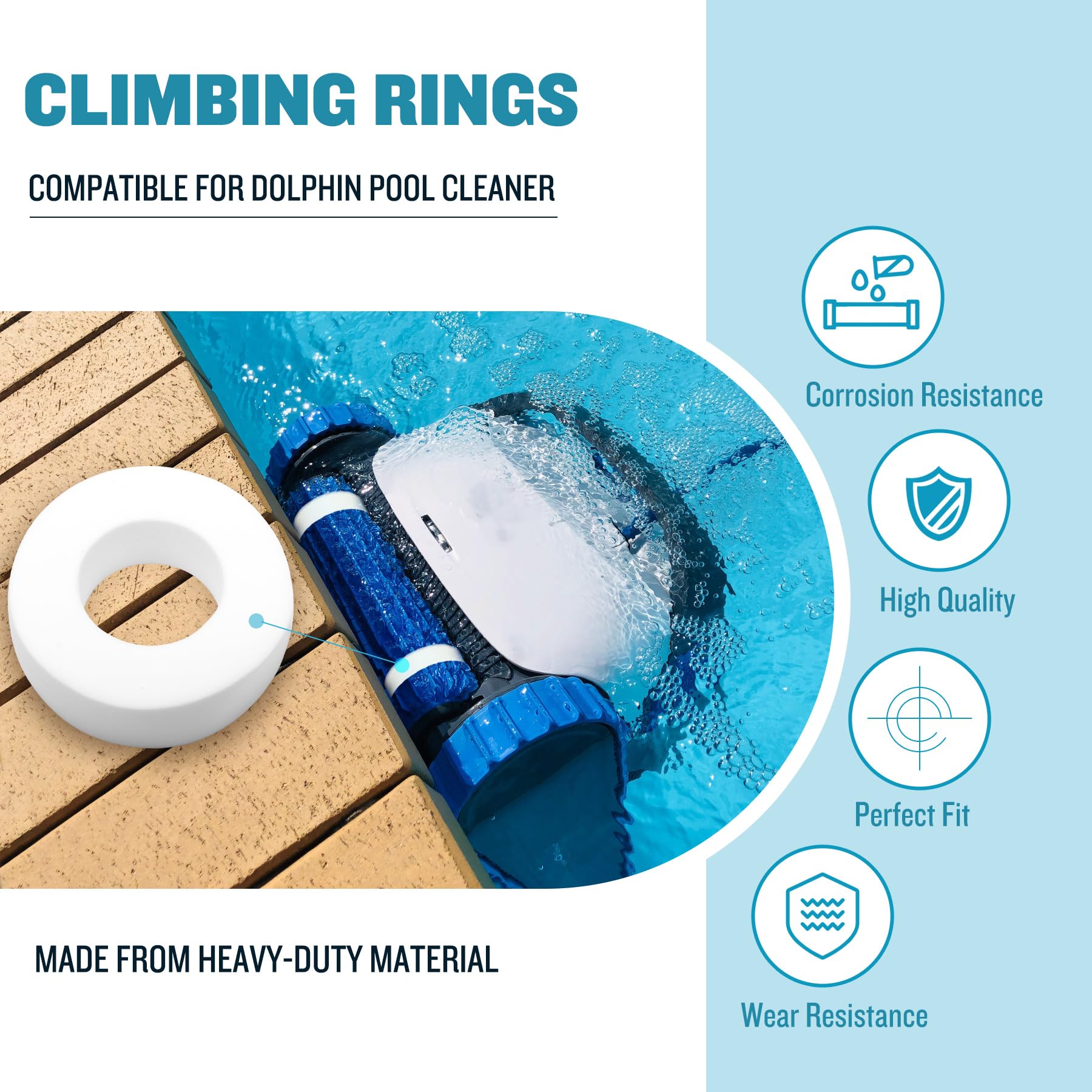 Sostuzione dell'anello di arrampicata per la pulizia della piscina per Maytronics Dolphin muslim, adatto a M200/M400/M500 Nautilus/CC Plus DX3/4/6  15