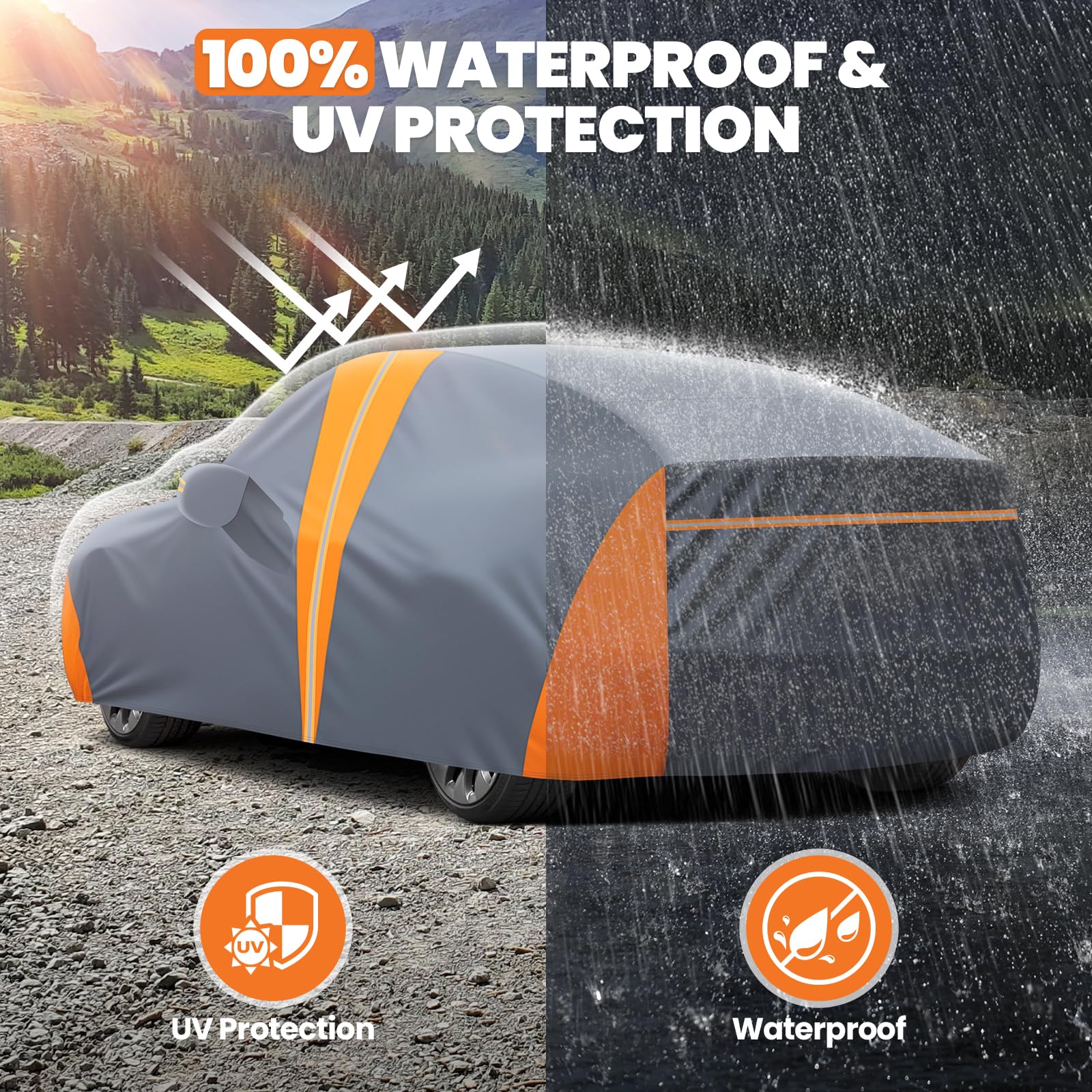 420d Sedan Car Cover Fits for Toyota Corolla Honda Civic Nissan Sentra Mazda 3 Accessories Waterproof All Weather — view 5