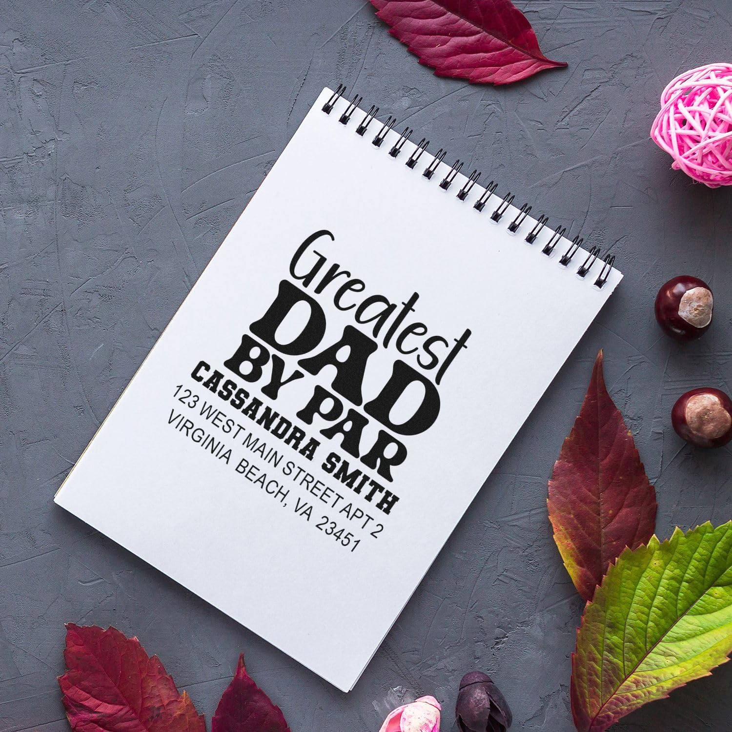 Made to Order Duo Hand Envelope Stamp Greatest Dad - Personalized Stamp