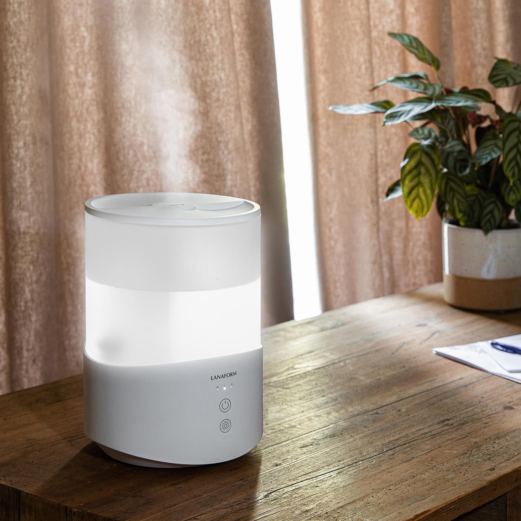 Humidificateur d'air -Diffuseur huiles essentielles -Lumière led -Mode nuit