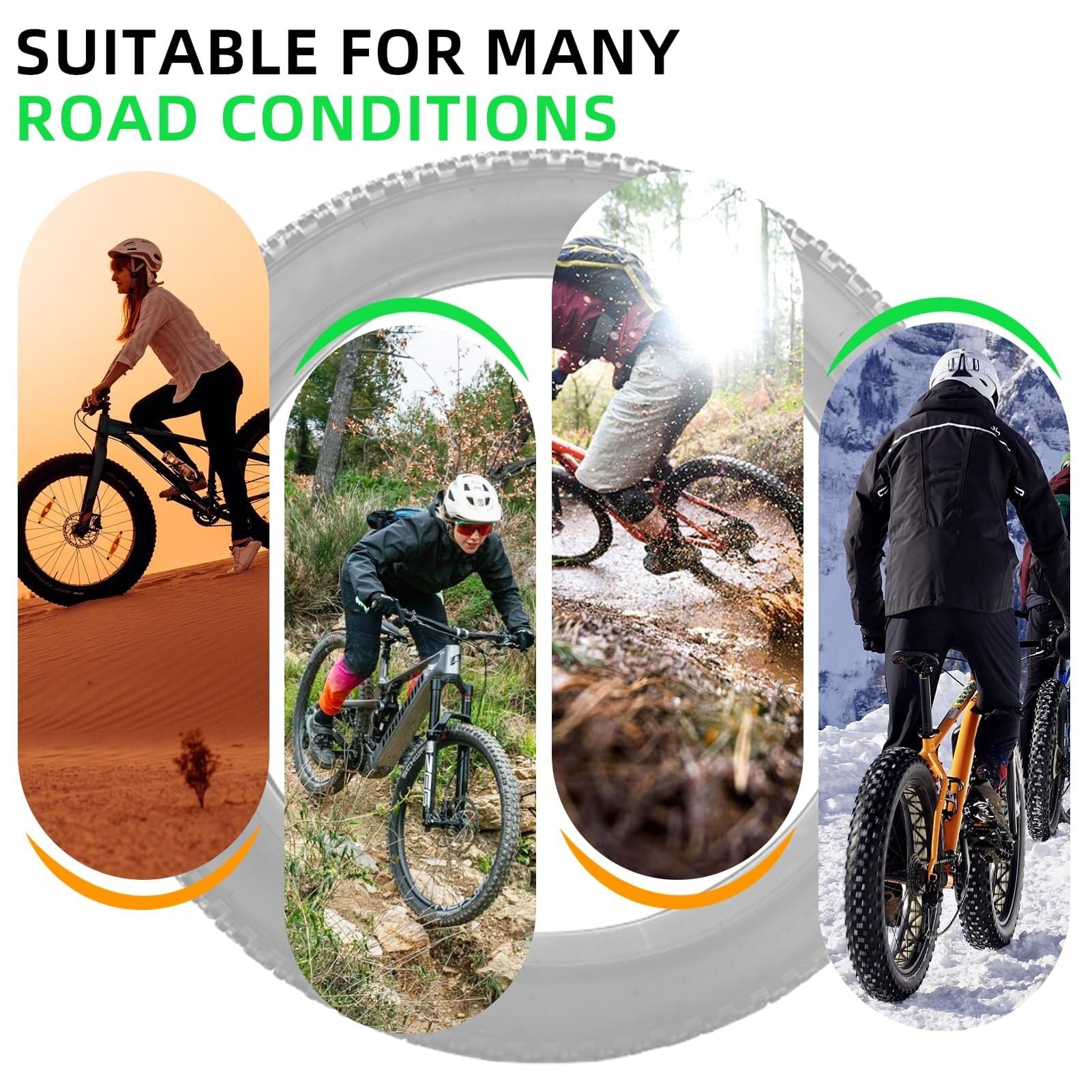 26x4.0/4.9 Pollici Pneumatici Fat Bike con Camere d'Aria for Bici Elettriche/Mountain Bike, Pneumatici Antiforatura for Tutti i Terreni (Confezione da 2)(26x4.9 in)