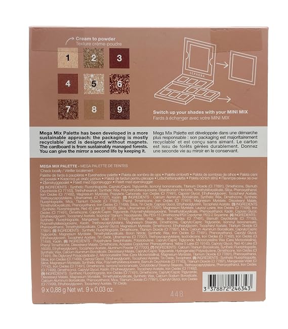 SEPHORA COLLECTION Mega Mix Eyeshadow Palette - Rebellious Rosey Nude (.27 Oz)