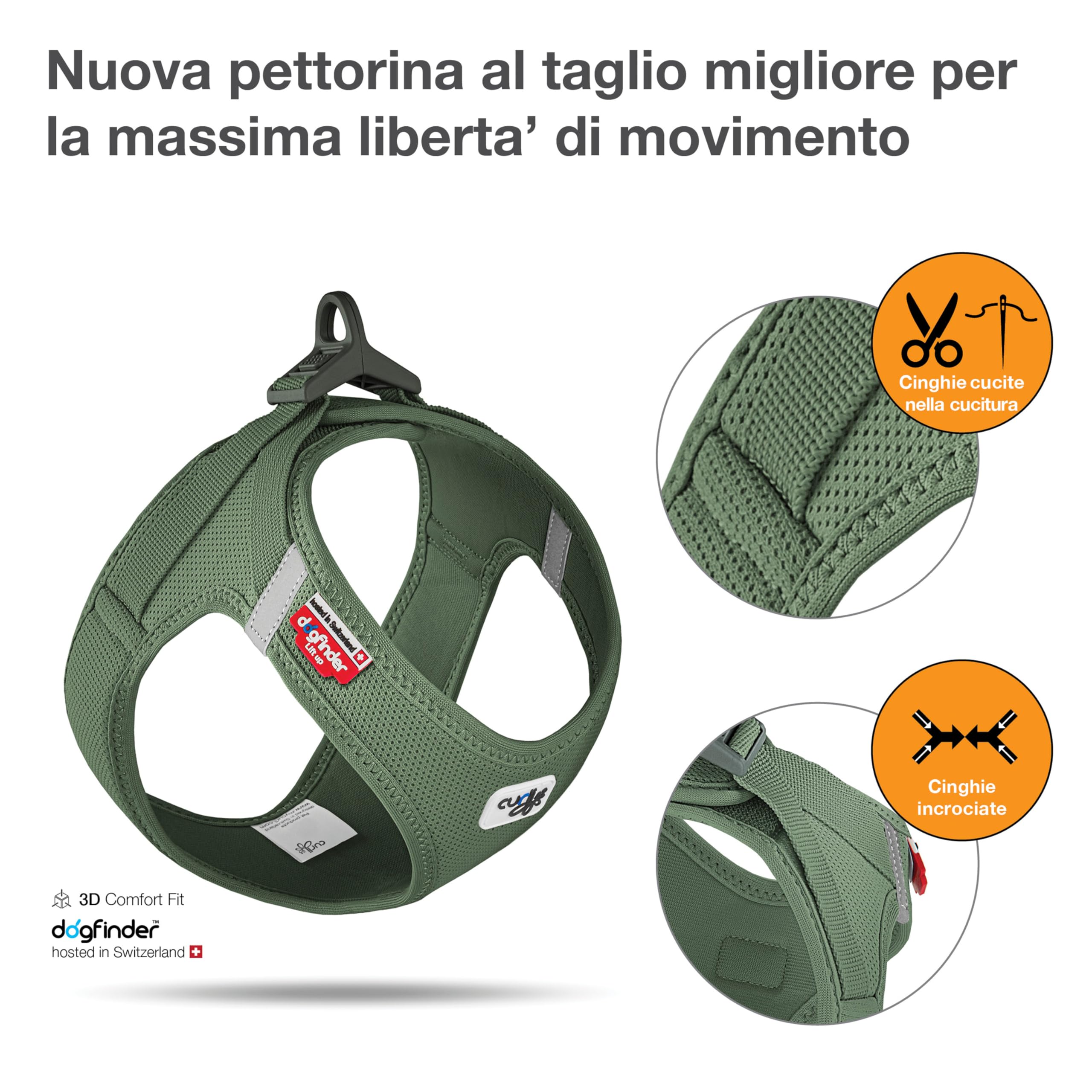 Vest Harness curli Clasp Air-Mesh Moss L