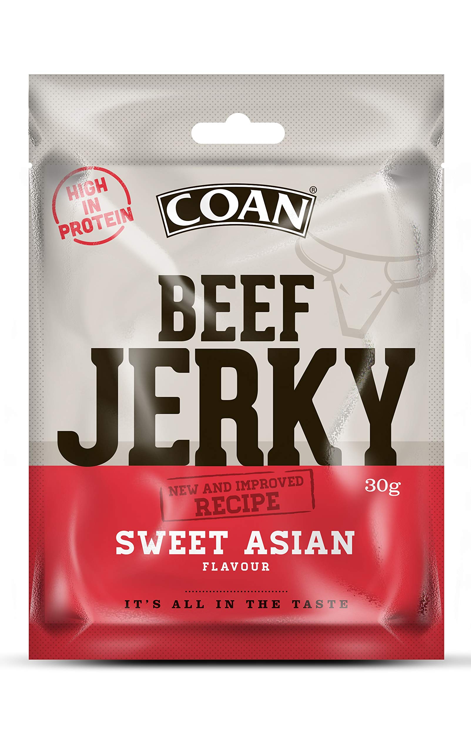 COAN Jerky, High Protein Keto Friendly Meat Snack |10 x 30g (10 x 30g, Sweet Asian Beef)