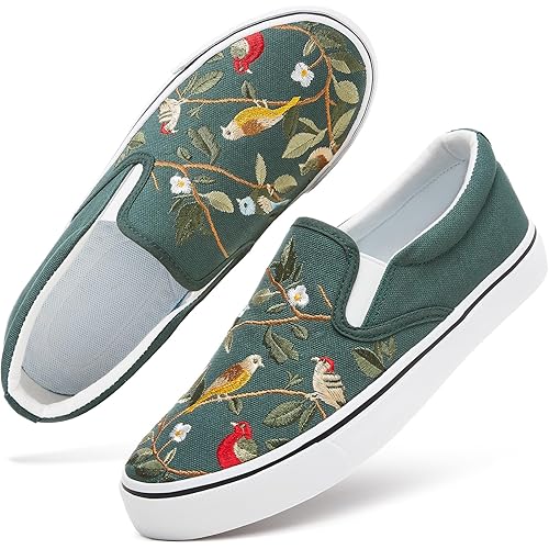 Women's Slip on Shoes Canvas Sneakers Loafers Non Slip Shoes Low Top Casual Shoes