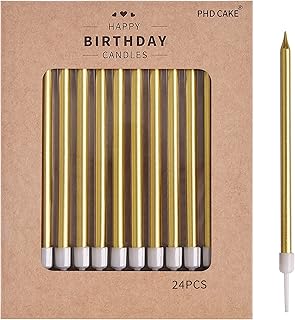 PHD CAKE Gold Long Thin Metallic Candles