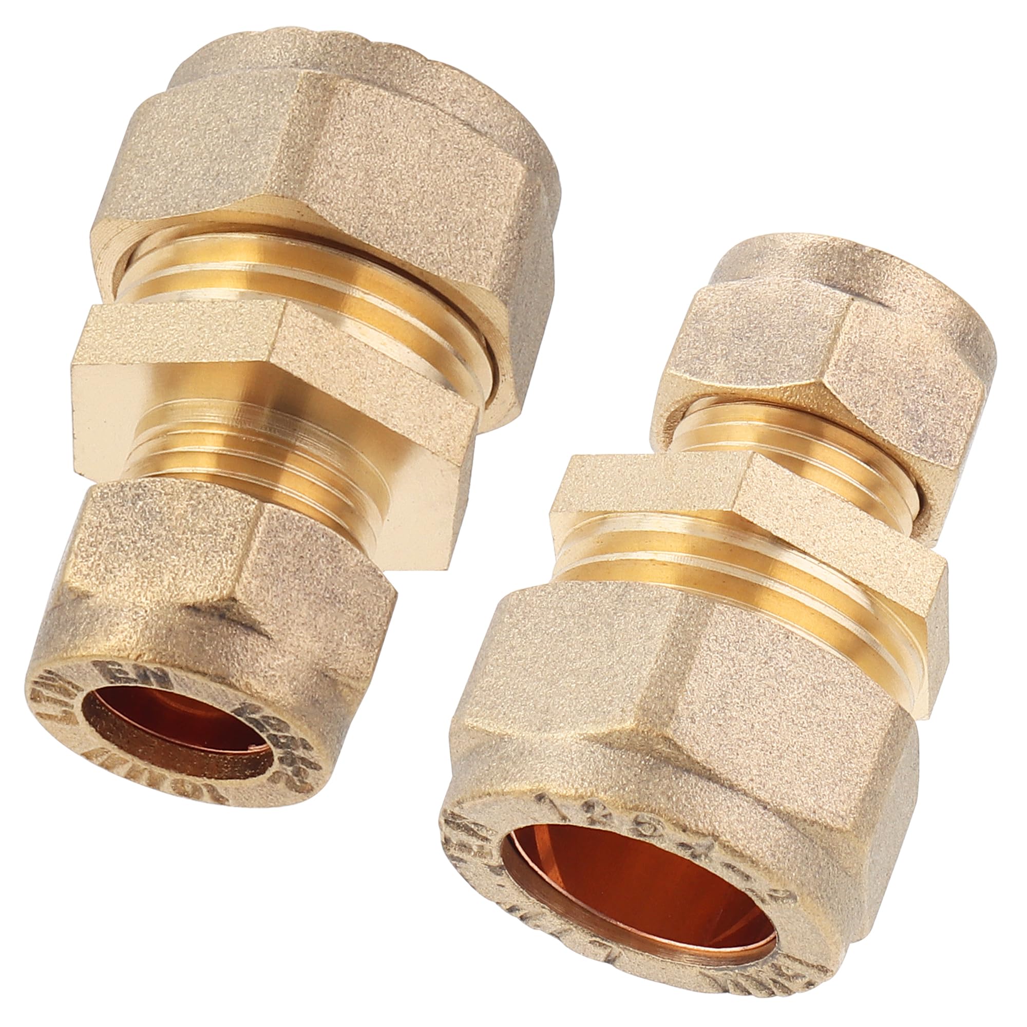 Ltwfitting 15Mm Od X 10Mm Od Compression Reducing Union, Brass Compression Fitting(Pack Of 2)