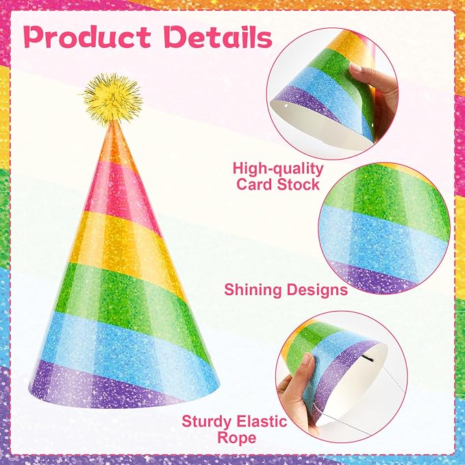 24 Sombreros de Concurso Coloridos con Brillantes y Pompones miniatura 3