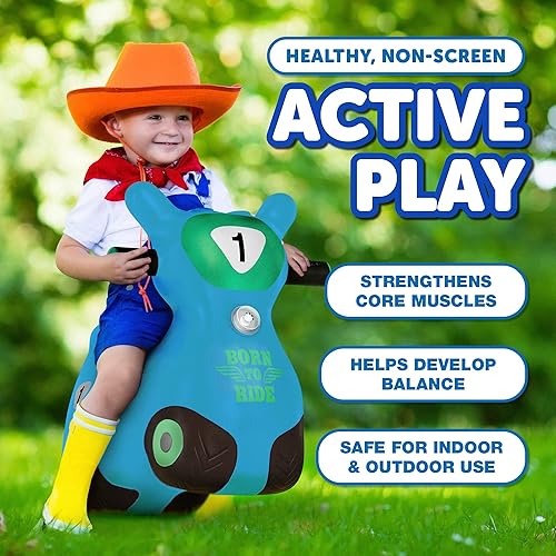 Miniatura 4 de Waddle Bouncy Hopper Patinete Inflable de Animal Saltarín, Para Interiores y Exteriores para Niños Pequeños y Niños, Bomba Incluida, Niños y Niñas a