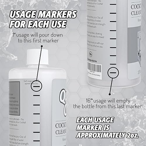 Miniatura 4 de Quick & Clean Limpiador y descalcificador de máquinas de cócteles - Fabricado en los Estados Unidos - Limpiador y descalcificador para máquinas de