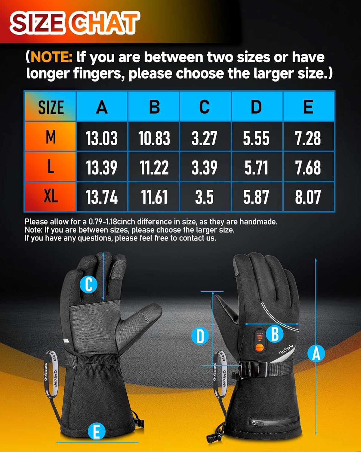 Heated Gloves for Men Women, Rechargeable Electric Thermal Hand Warmers with Touchscreen, Waterproof Winter Gear for Skiing, Hiking, Outdoor Work, Raynaud Relief