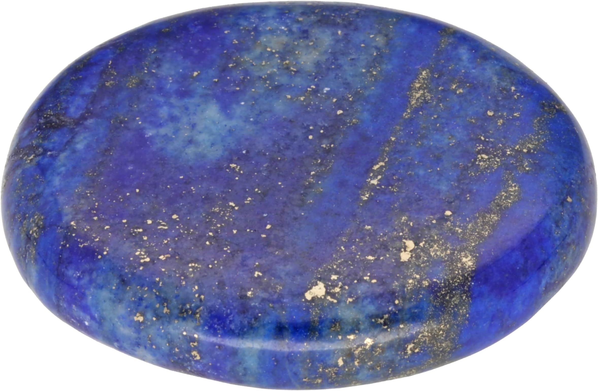Crystal Palm Stone 3–5 cm with Gemstone Card | Polished Healing Crystal | Worrystone, Pocketstone, Smoothstone, Massagestone, Tumblestone (Lapis Lazuli)