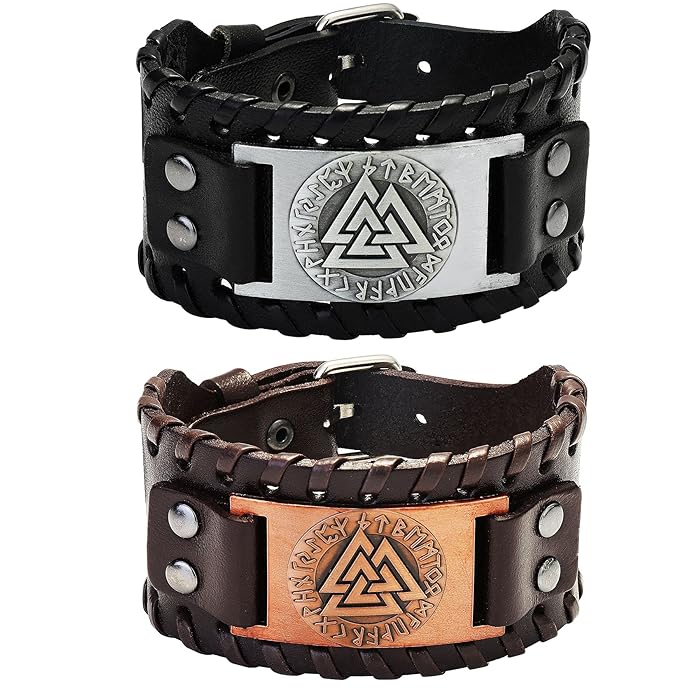 Buy JeweBella 2Pcs Viking Bracelets for Men Vikings Thor's Hammer