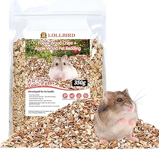 Aspen Bedding: Pure Shavings OR Aspen-Apple Blend | Low-Dust, Odor-Reducing | for Hamsters/Gerbils/Mice | 350g/3.5L per Bag (Apple Wood Chips + Poplar Wood Chips)