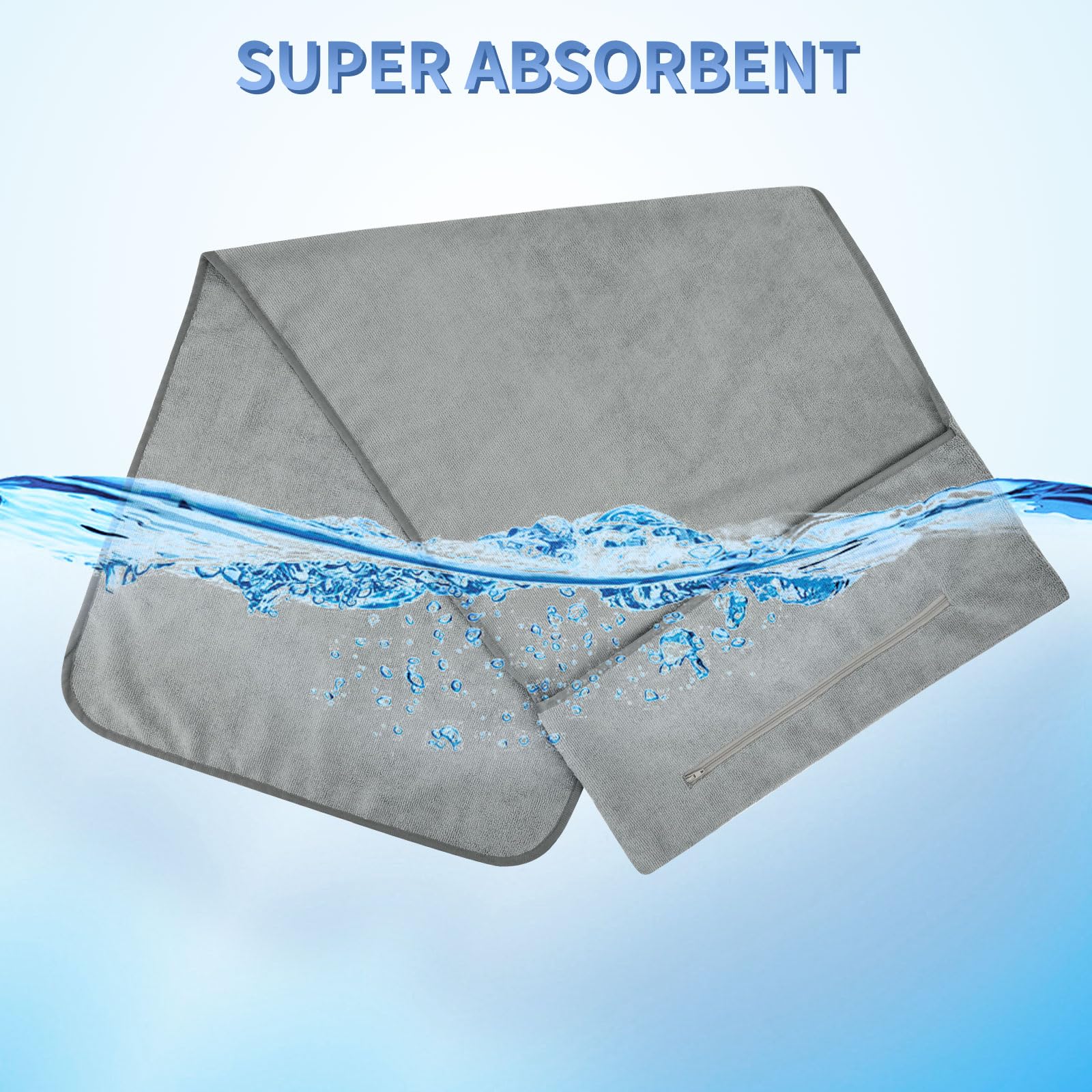 ZENACROSS - Serviette Sport Microfibre 120x50 - Séchage Ultra