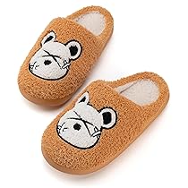 Mishansha Pantofole Donna Uomo Inverno Antiscivolo Caldo Comode Ciabatte da Casa Carino Arancione 37-38 EU