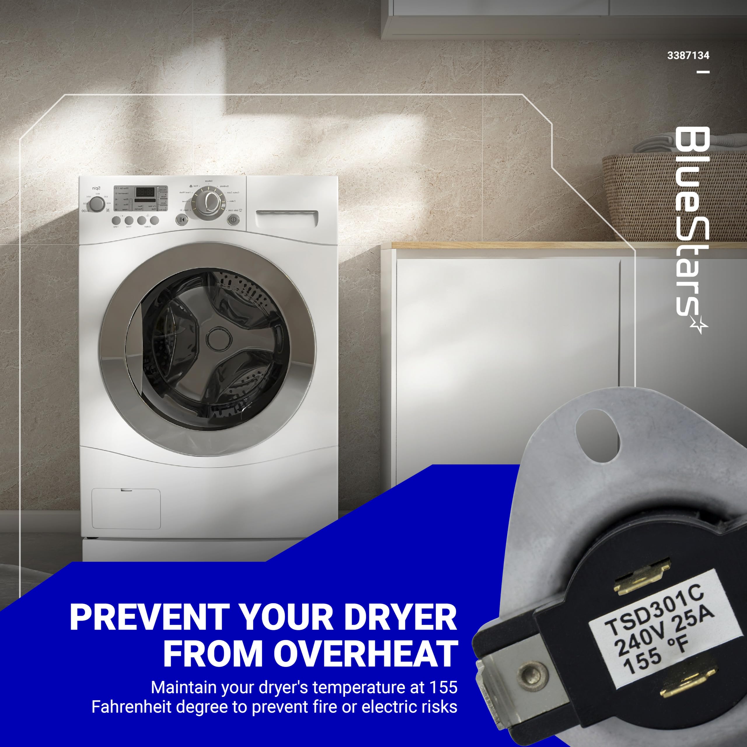 Amazon.com: BlueStars WP3387134 3387134 Dryer Cycling Thermostat