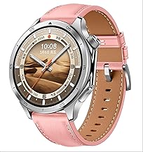 GIOPUEY Strap Compatible with OnePlus Watch 3/2/2R, Genuine Leather Strap [Wear-Resistant] [Breathable] Replacement Strap - Pink