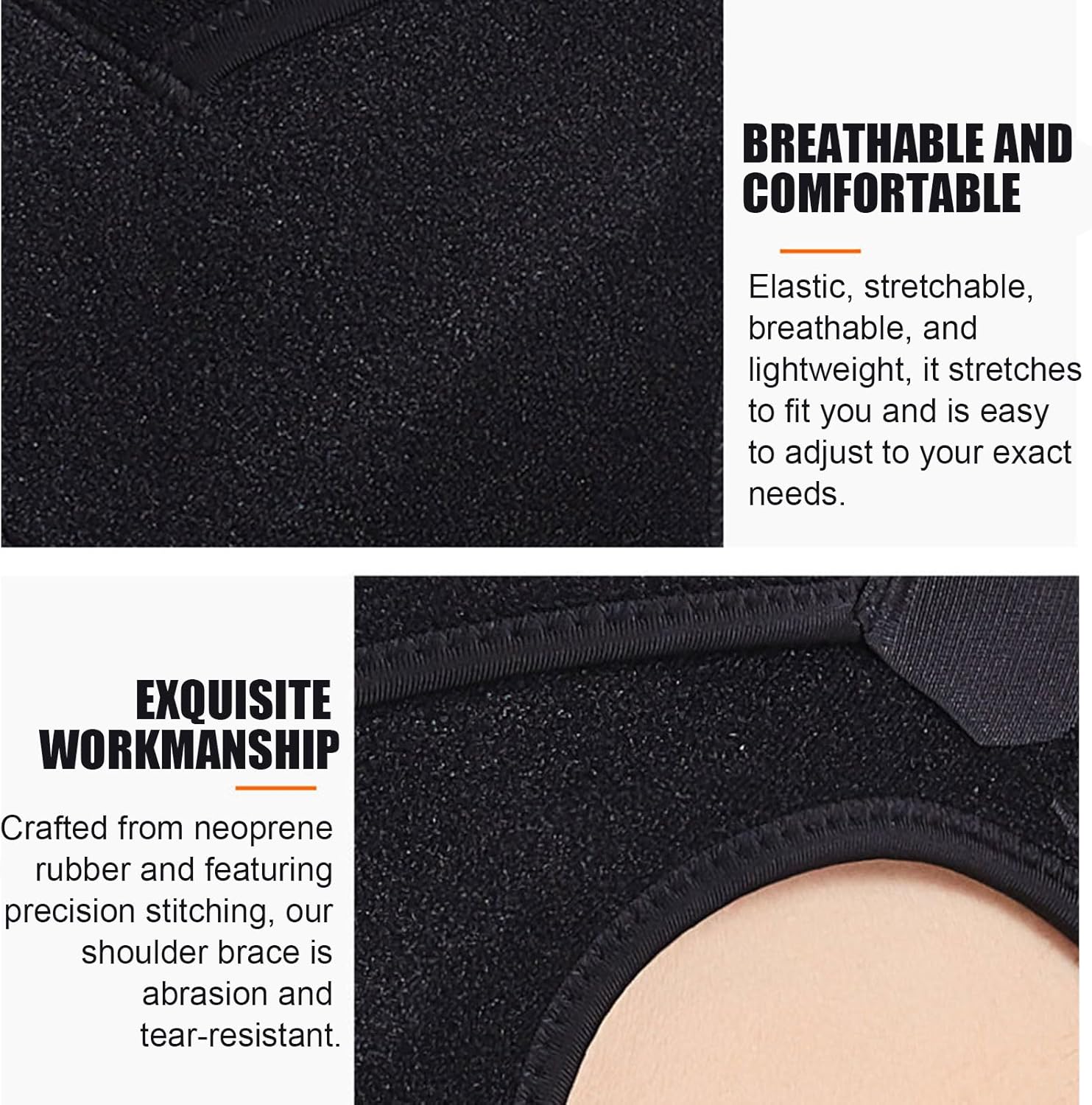 2 PACK Shoulder Support for Men Women, Adjustable Shoulder Brace for Torn Rotator Cuff, Tendonitis, Dislocation, Pain, Fits Right or Left Shoulder,Black,One Size