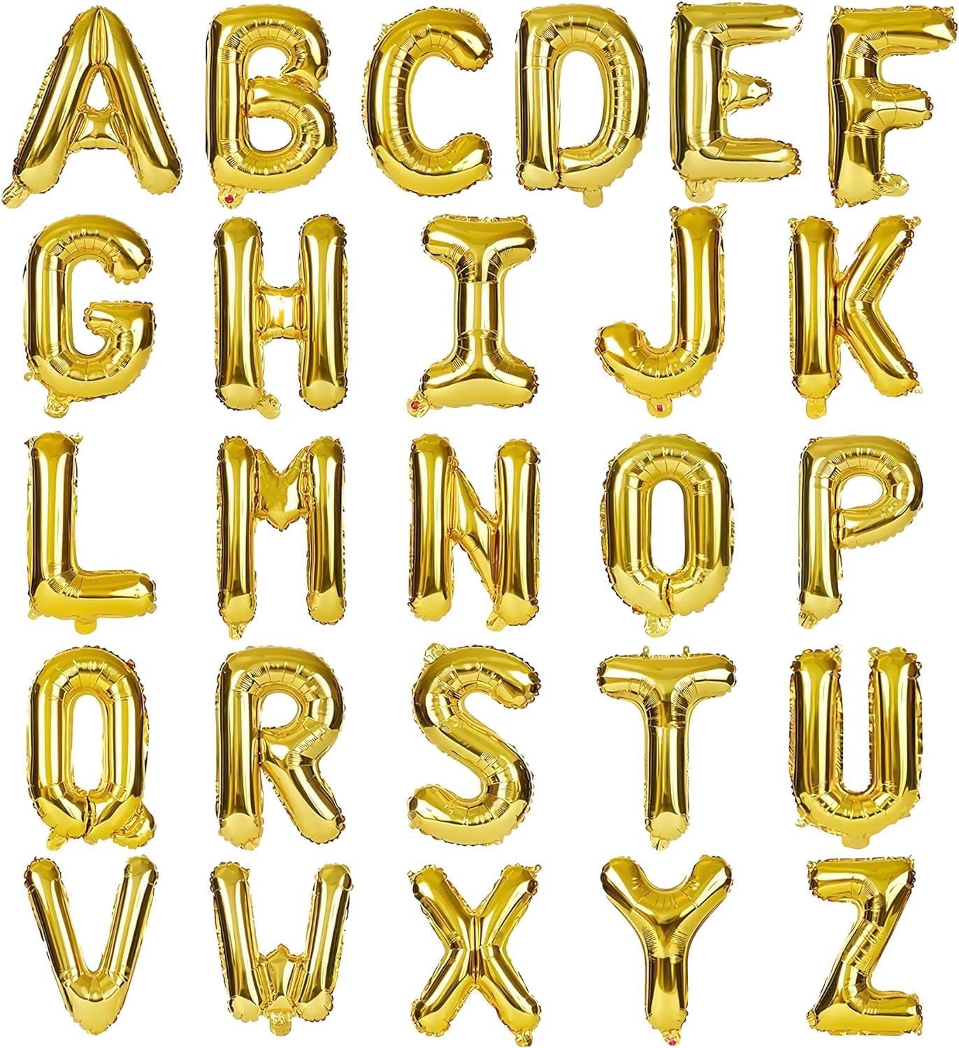 26 Pieces 16 Inch Gold Letters A-Z Balloons, Mylar Foil Alphabets DIY Custom Personalized Phrase Banner for Birthday Anniversary Baby Shower Party Supplies Decoration