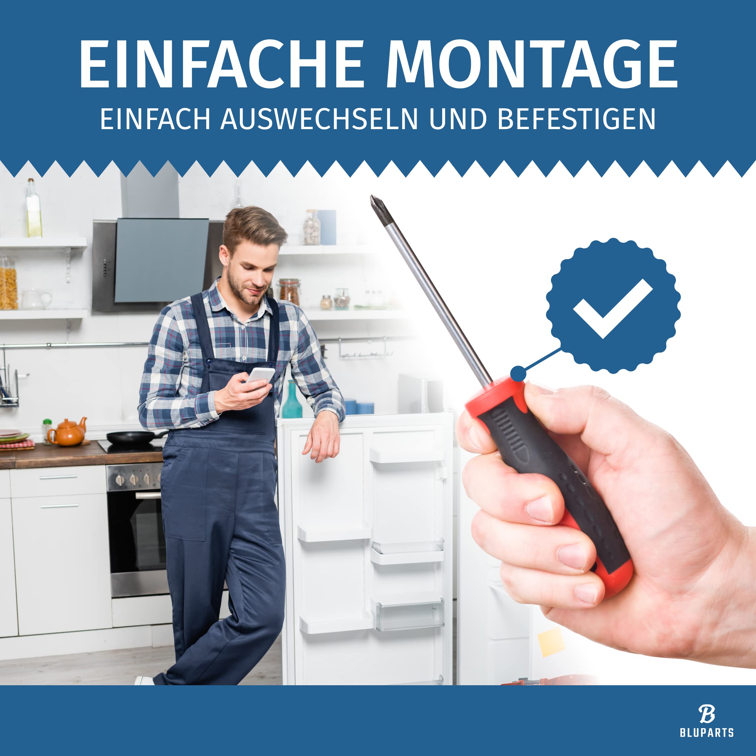 Kühlschrank Scharnier Türscharnier passend für Bosch/Siemens 00481147/481147- Flachscharnier Schleppscharnier kompatibel mit Neff, Miele, Constructa, AEG